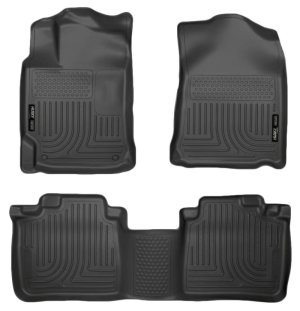 Lexus RX 350 Floor Liners - Front + 2nd Row - Husky Liners - WeatherBeater - Black - `10-`13